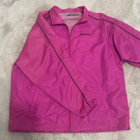Reebok Bright Pink Magenta Windbreaker Jacket - Picture 3 of 9